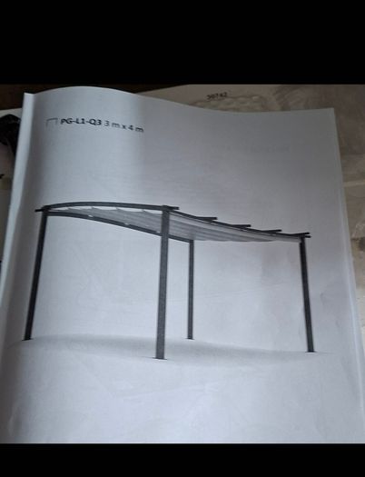3 x 4m Pergola with retractable canopy roof