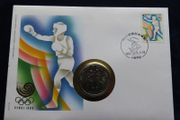 Boxing 1988 Olympics coin stamp collectors cover | Seoul 88 RARE