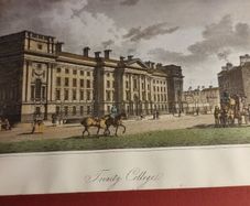 Trinity College, Dublin, 1793 (hand-coloured engraving) 31.5 x19 cm.