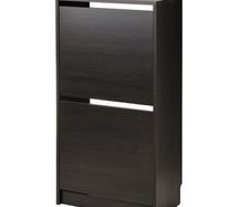 ikea bissa shoe cabinet with 2 compartments dark brown
