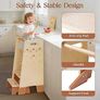 Learning Tower with Removable Step Stool, 2-in-1 Wooden Learning Tower for Kids with Blackboard, 3 Adjustable Height, Step Stool for Kitchen Bathroom Kids 2-6 Year Old Image 3