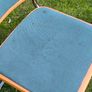 Vintage Italian Cesca Style Cantilever Chair  Teal Blue & Beech Made in Italy Image 7