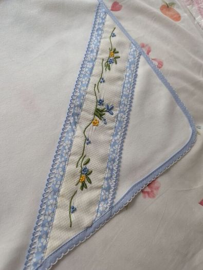 Hand-Embroidered Baby Comforter  Traditional Madeira Embroidery