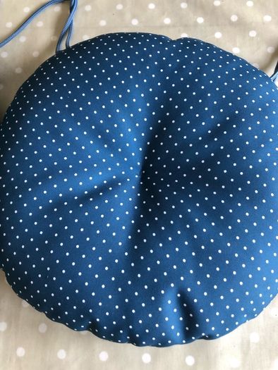 Polka Dot Round Cushions With Ties x2
