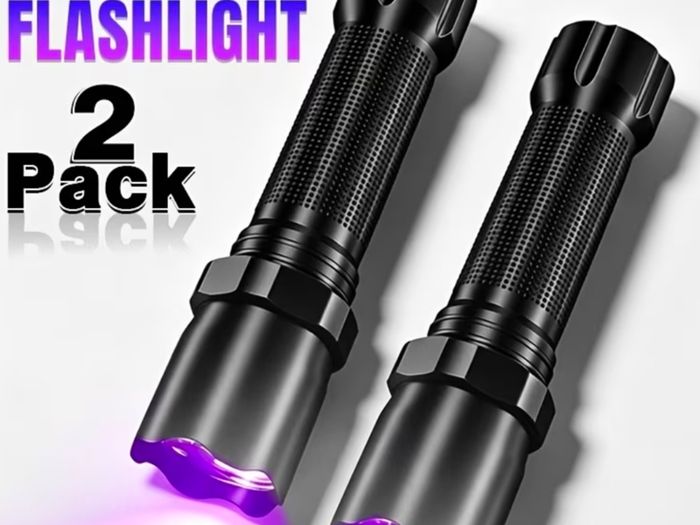 2pcs UV rechargeable torch in box w/cable