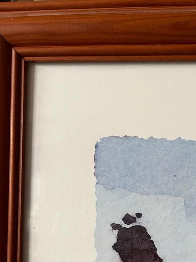 Framed watercolour painting of poppies