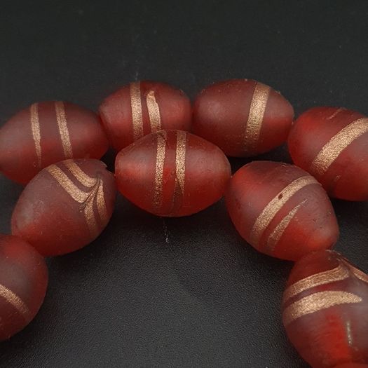 Vintage Venetian Style Aventurine Glass Beads Necklace Strand 18 inches