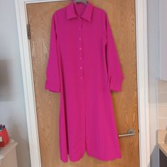 Cerise Pink Shirt Dress With A Selt Tie Belt.  S. 12. New.