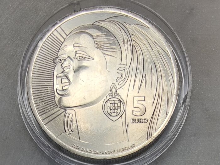 Portugal 5 Euro Base Metals Uncirculated Coin 2025 - Simone de Oliveira - Portuguese Musicians