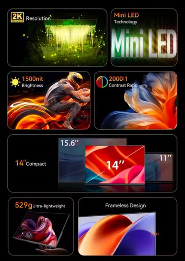 UPERFECT 14 Mini LED Portable Monitor 2K | 1500 nits