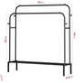 Double Rail Clothes Rack Heavy Duty Freestanding Metal Garment Organizer Stand with Dual Hanging Bars & Bottom Storage Shelf & Hook for Bedroom Laundry Room & Entryway (Black) Image 2