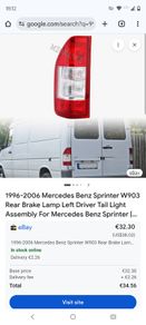 Brand new Mercedes sprinter van rear break light covers