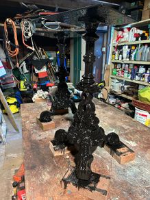 2 cast iron pub table bases only