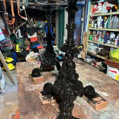 2 cast iron pub table bases only