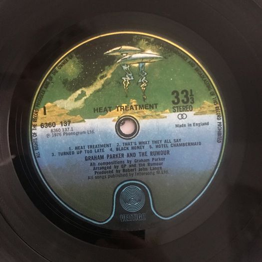 Graham Parker & The Rumour 'Heat Treatment' LP UK 1st press limited edition