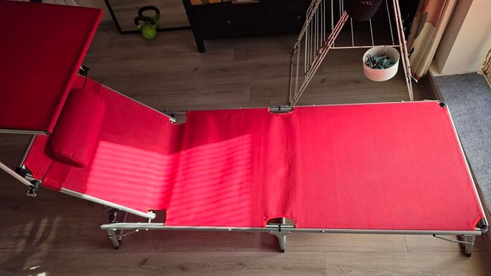 garden sun bed foldable red