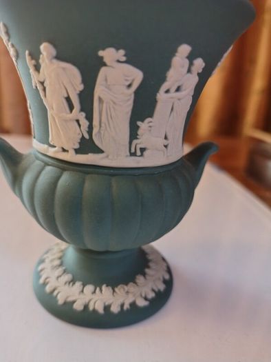 Vintage Wedgwood Miniature Green Grecian Urn
