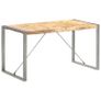Dining Table 140x70x75 cm Solid Rough Mango Wood Image 3