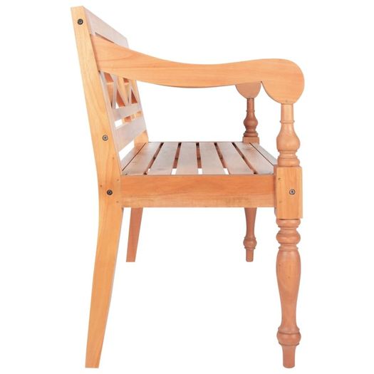 Batavia Bench 98 cm Solid Mahogany Wood Light Brown