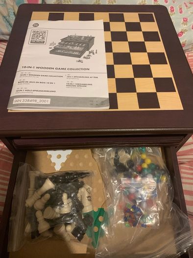 Wooden Multi set chess & games board set (boxed)
