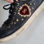 Dolce Gabbana Black Leather Embellished Flat Trainers Sz 7UK (Rrp 350 New) Image 8