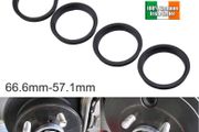 4pcs Black Car Plastic Wheel Hub Centric Rings Center Bore 66.6-57.1
