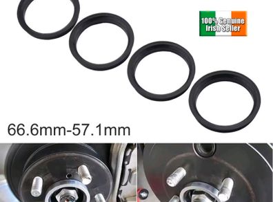 4pcs Black Car Plastic Wheel Hub Centric Rings Center Bore 66.6-57.1