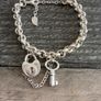 Silver Plated Lock and Key Bracelet Image 5