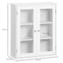 Bathroom wall cabinet, bathroom wall unit with 2 glass doors, adjustable shelf, 55x20x65cm, white Image 3