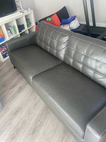 Faux leather sofa
