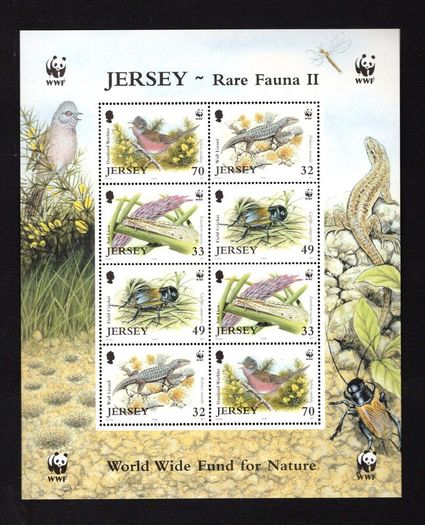 2004 Jersey Rare Fauna II Definitive Stamp Miniature Sheet Mint Never Hinged (MNH)