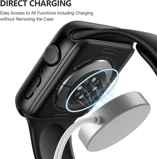 2 Pack Hard Protective Case Screen Protector Compatible with Apple Watch Series 11 Series 10 46mm, Anti-Drop Ultra-thin Full Coverage PC Cover for iWatch, 2 Black