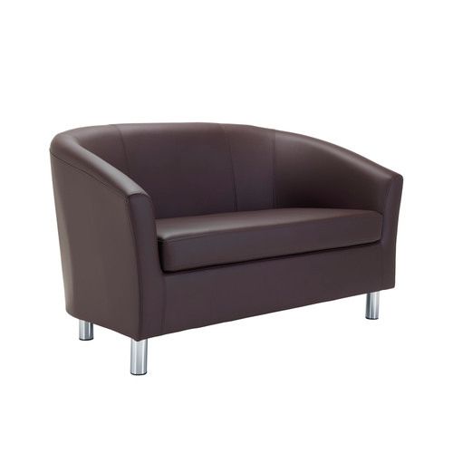 Tub Waiting room / Reception 2 seater sofa metal feet - Faux Leather