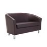 Tub Waiting room / Reception 2 seater sofa metal feet - Faux Leather Image 6