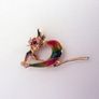 800 silver plique a jour enamel filigree cat brooch Image 4
