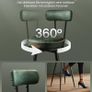 Set of 2 Swivel Bar Stools - 360 Rotation - Faux Leather - Forest Green 65 cm High Image 4