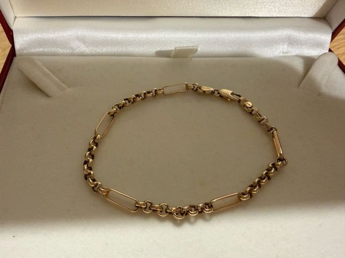 9ct Solid Gold Figaro Bracelet 3.53g