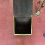 Antique Firewood/ coal holder. Brass plated covering wood. Image 5