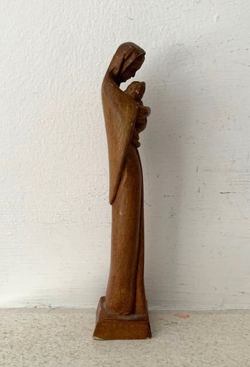 Vintage Mid-Century Modern Madonna & Child Statue