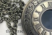 1 Scrying Black Mirror Glass Pocket Watch Necklace Divination Alter All Seeing Realms Witchcraft