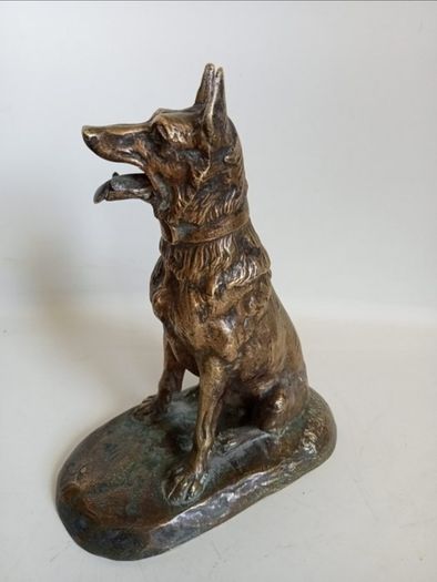Gaston D'Illier (1876 - 1932) Dog sculpture- Bronze (Signed)