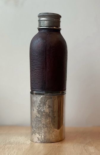 Edwardian Silver Plated Glass Flasks By James Dixon & Sons And Daniel & Arter