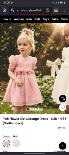 Next pink flower girl corsage dress 12-18 months