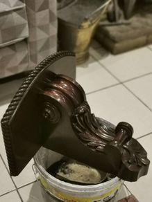 Hand carved solid wood sconce