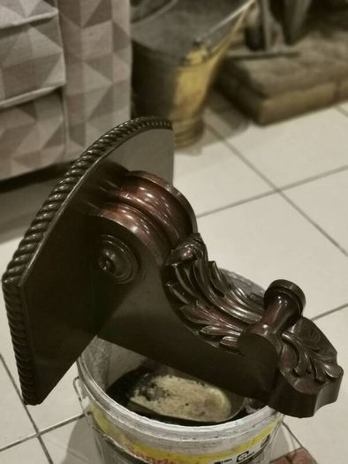 Old hand carved wall sconce