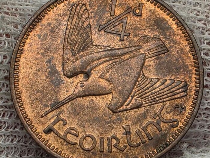 Ireland 1939 1/4d Farthing Beautiful Uncirculated Red