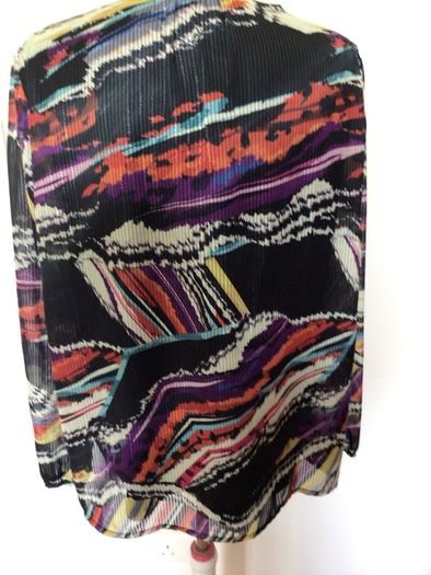 BNWTS Zapara Pamela Scott black multi chiffon blouse Uk 16 price includes postage