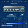 YuanLey 11 Port Gigabit PoE Switch, 8 PoE+ Port 1000Mbps, 2 Gigabit Uplink, 1 SFP Port, 120W 802.3af/at, Metal, Qos, Unmanaged Plug and Play AI Smart Detection Ethernet Switch Image 8