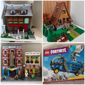 Lego Set Collection - Jazz Club, A-Frame Cabin, Haunted House & FN Battle Bus