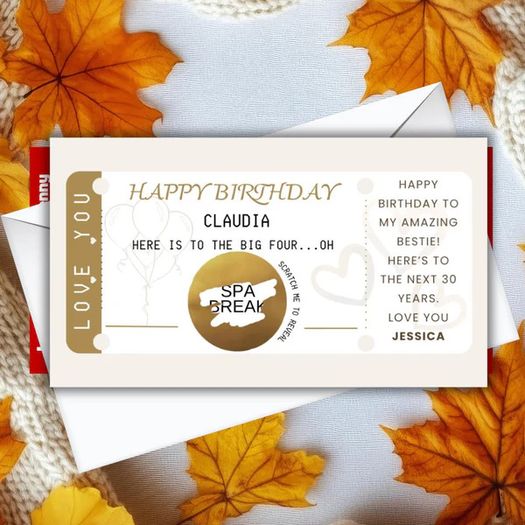 Birthday Scratch Card  Personalised Reveal Card for a Special Birthday Surprise